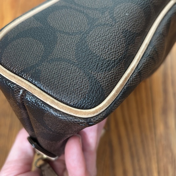 Coach Peyton Mini Signature Cora Domed Satchel Brown Tan # F32584 - Picture 11 of 13